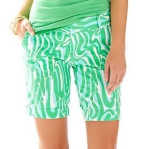 LILLY PULITZER Women's Green & Blue Chipper Short ~ Ladies Size 2 - Picture 1 of 7